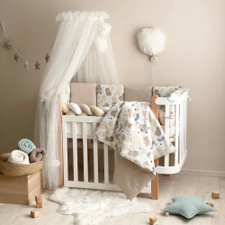 Set lenjerie Patut Bebe Copii 7 piese Ursulet de plus
